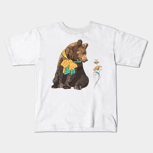 Cartoon hipster bear Kids T-Shirt